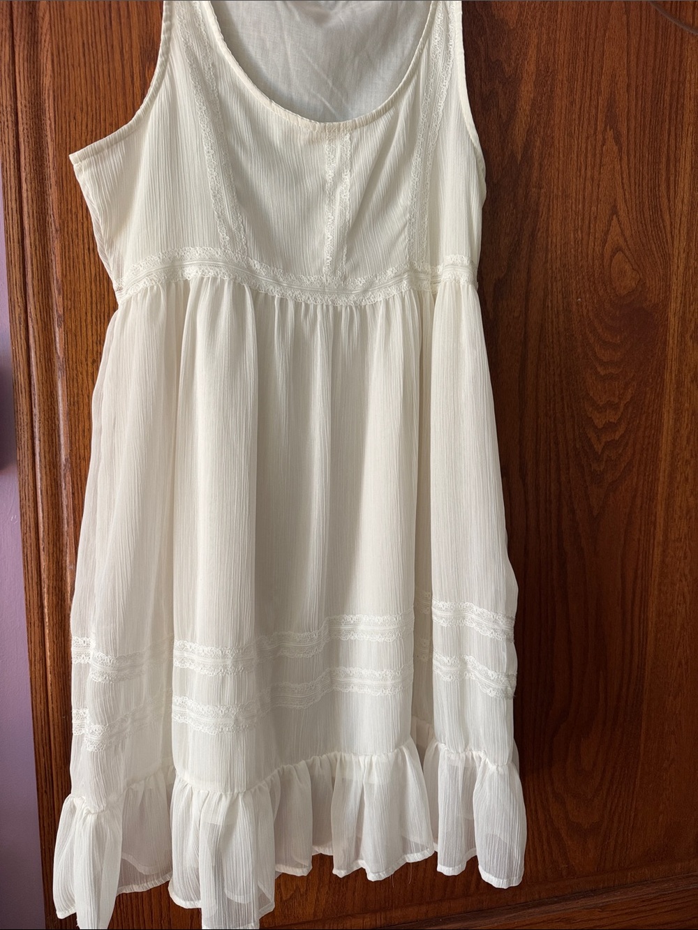 Ardene Cream Tiered Lace-Trim Sundress for Girls